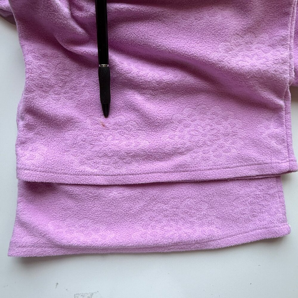 Pink K Button-Up Pajama Soft Textured 100% Polyester Lounge Wear 1X 2-Piece Set - Picture 8 of 8